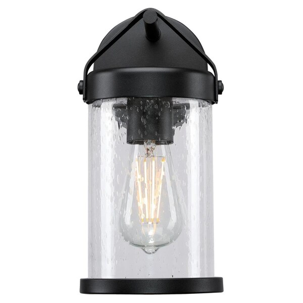 Westinghouse Fixture Wall Outdoor 60W Jamestown, Textured Black Clear Seeded Glass 6579600 - main